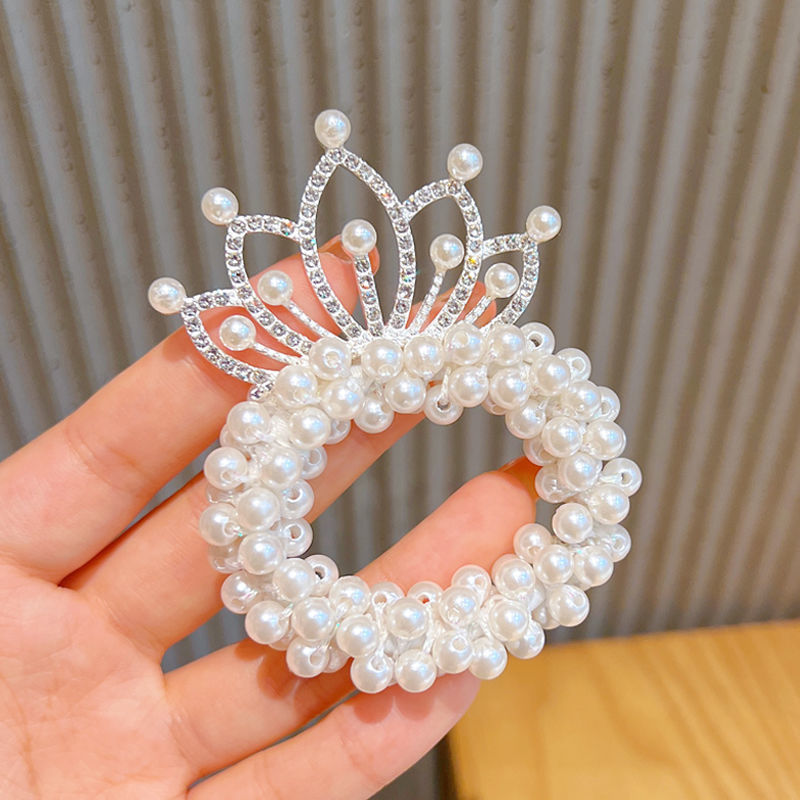 Picture of Crown headdress children's little princess headband 2023 Korean style new bead flower little girl hair tie balls