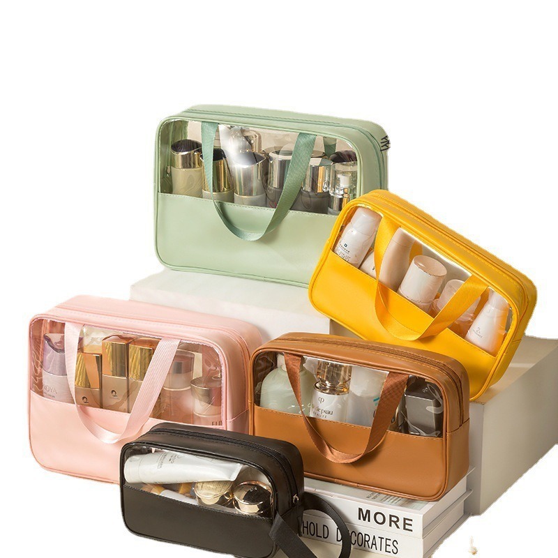 Picture of Portable Transparent Cosmetic Bag, Large Capacity, Portable Waterproof Toiletry Bag, Multi-Functional Storage Bag, Transparent Splicing