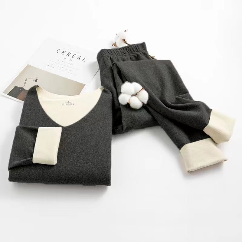 Picture of Women's seamless thermal underwear set Deab side double-sided velvet sanding men's autumn clothing pants women's warm clothing wholesale