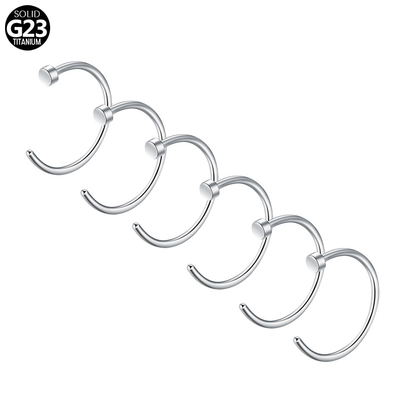 Picture of Cross-border titanium alloy nose nail C- shaped lip ring nasal septum body piercing jewelry nose ring F136/G23 breast ring lip nail