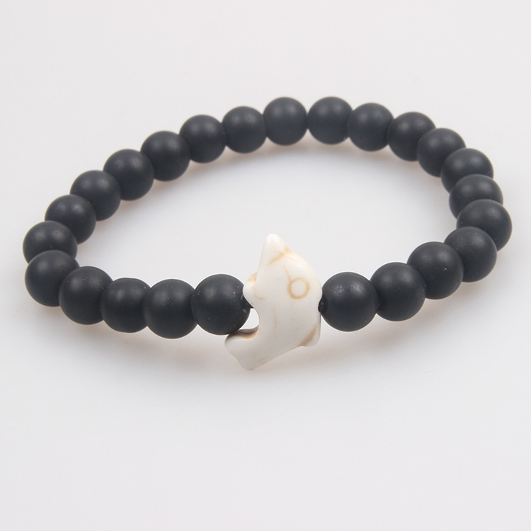 Picture of Zhou Lianfa Cross-border Wholesale New Green Turquoise Dolphin Volcanic Stone White Turquoise Stretch Bracelet Jewelry for Men and Women