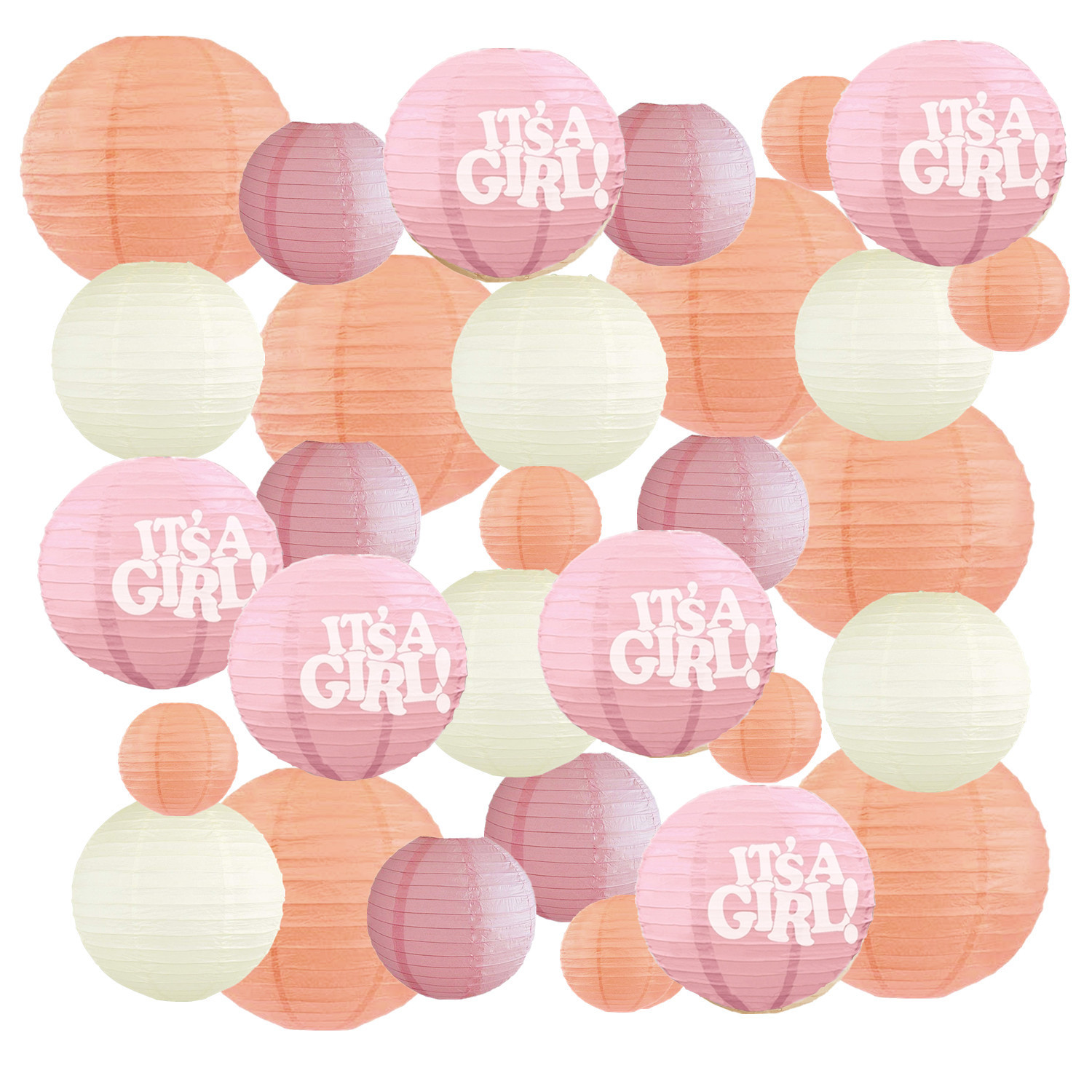 Picture of Spring, Summer, Autumn and Winter Colorfulful Paper Lanterns Round Foldableable Paper Art Combination Set Hanging Lanterns