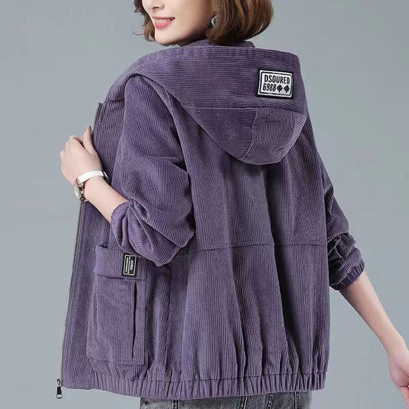 Picture of 2024 autumn and winter new corduroy coat women's casual plus size loose slim fashion mother's western style coat