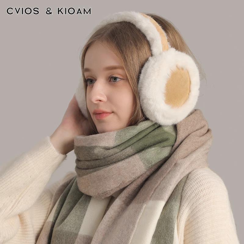 Picture of Winter New Earmuffs Women's Cold-proof Warm-keeping fleece-lined Windproof Outdoor Frozen Ear Plush Earmuffs Cute All-match Earmuffs