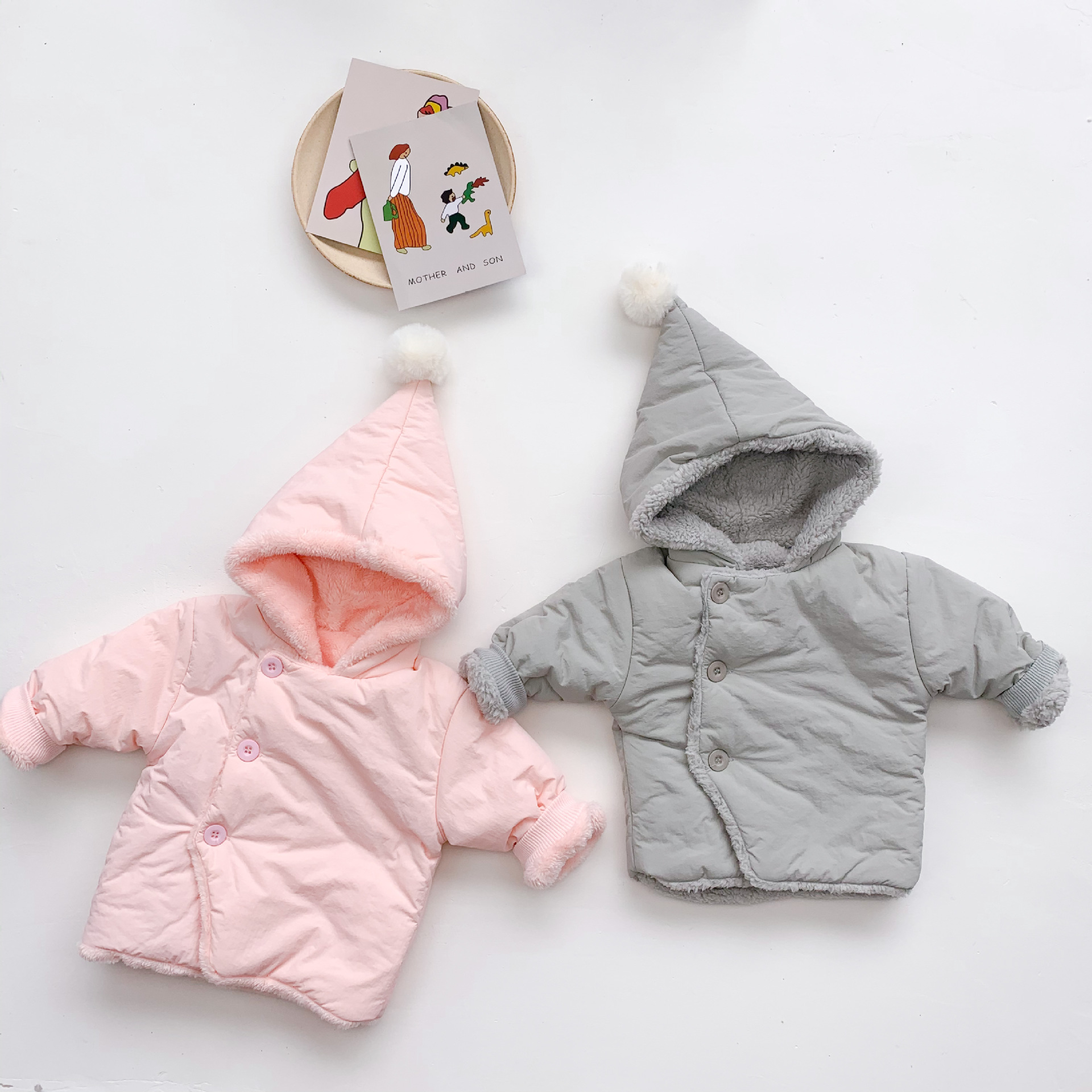 Picture of 2025 New Children's Autumn and Winter Jackets Plus Velvet Warm Baby Cotton Clothes Easiest for Match Thickened Cotton Jackets for Boys and Girls in Stock