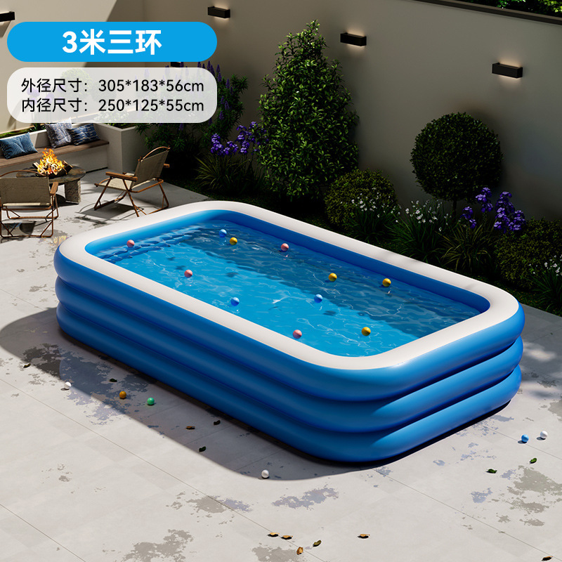 Picture of PVC Kids Inflatable Swimming Pool Home User Outside Large Family Pool Thickened Plastic Baby Baby Pool