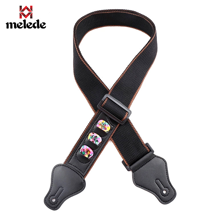 Picture of Amazon's Hot-Selling Black Pure Cotton Guitar Belt, Folk Guitar Popular Strap, Multi-Functional Three-Pull Piece in Stock
