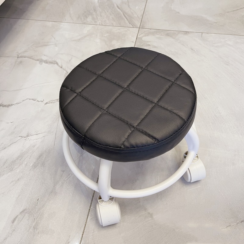 Silent Universal Wheel Small Stool Household Wheeled Stool Removable Kidsren's Toddler Stool with Baby Artifact Pulley Stool