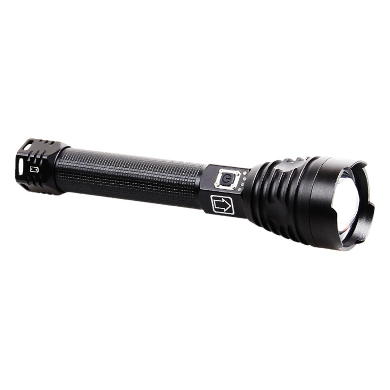 Cross-border XHP90 flashlight USB rechargeable outdoor waterproof power display high power LED flashlight
