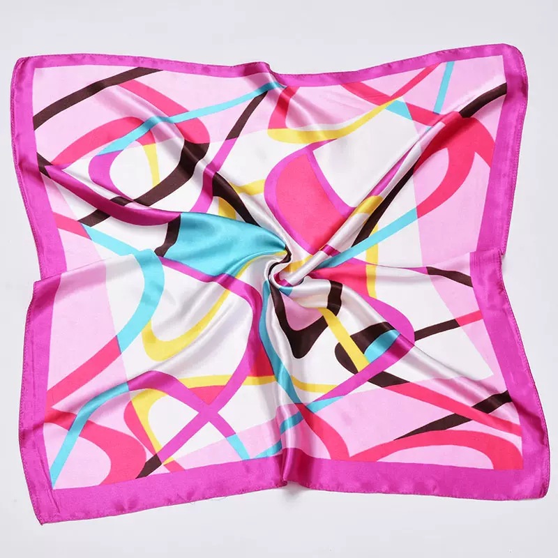 Picture of Small Square Scarf Korean Professional Silks and Satins Versatile Bank Stewardess Train Member Business Fashion Decorative Women's Scarf