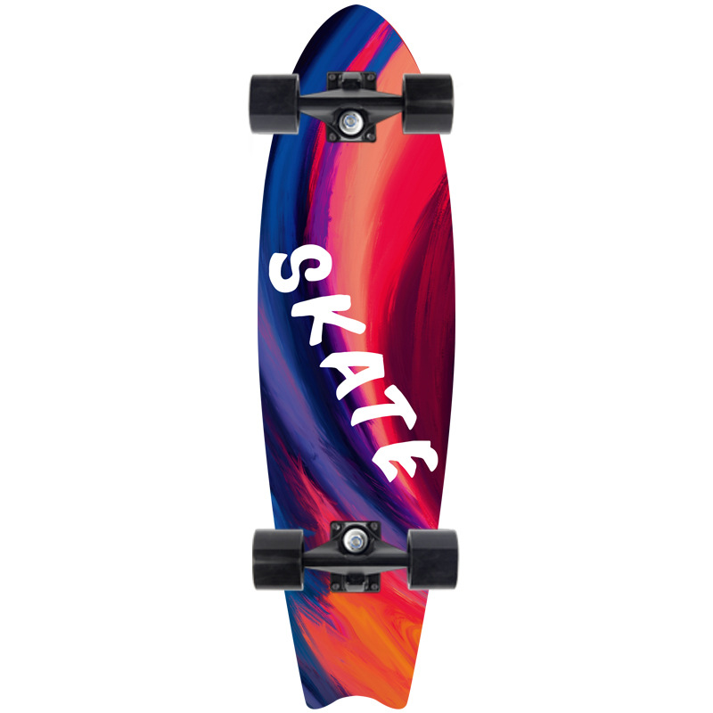 Picture of 28 inch maple small fish Board children Brush Street road beginners four-wheel skateboard single rocker skateboard