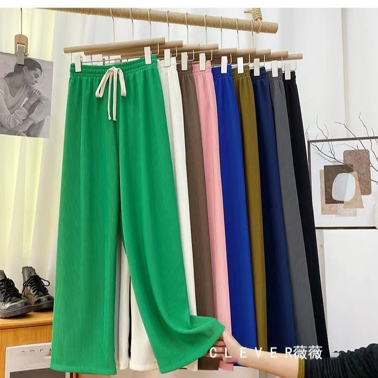 Snake Bone Pattern Wide-leg Pants Women's 2022 Spring New High Waist Straight Drawstring Casual Pants Hanging Long Pants