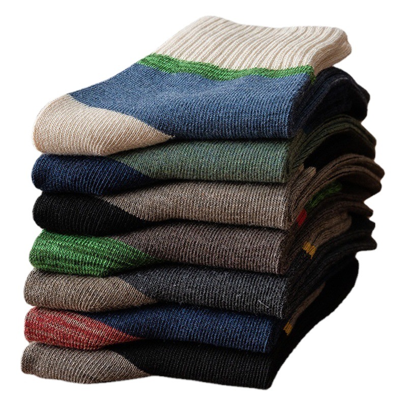 Socks men's mid-tube socks autumn and winter thickened warm deodorant sports long tube men's retro stockings