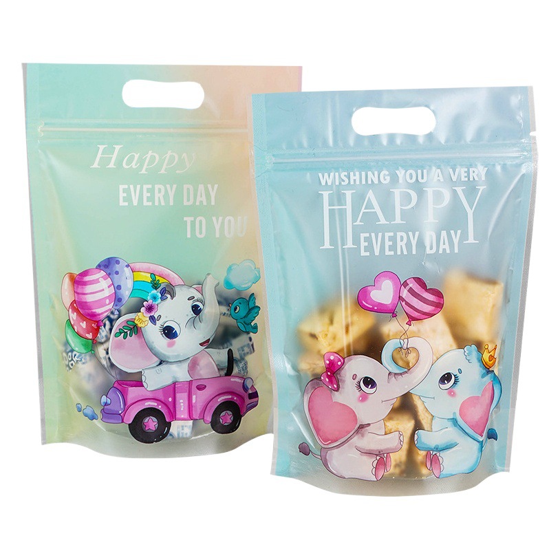 Nougat Snowflake Crisp Packaging Bag Hand-held Milk Jujube Beef Candy Bag Year of Ox Biscuits Self-sealing Hand-held