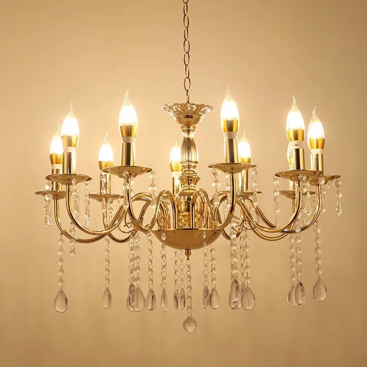 New Hot Sale Electroplated French Gold and Iron Chandelier Wedding Ceremony Pavilion Props Festival Site Wedding Supplies