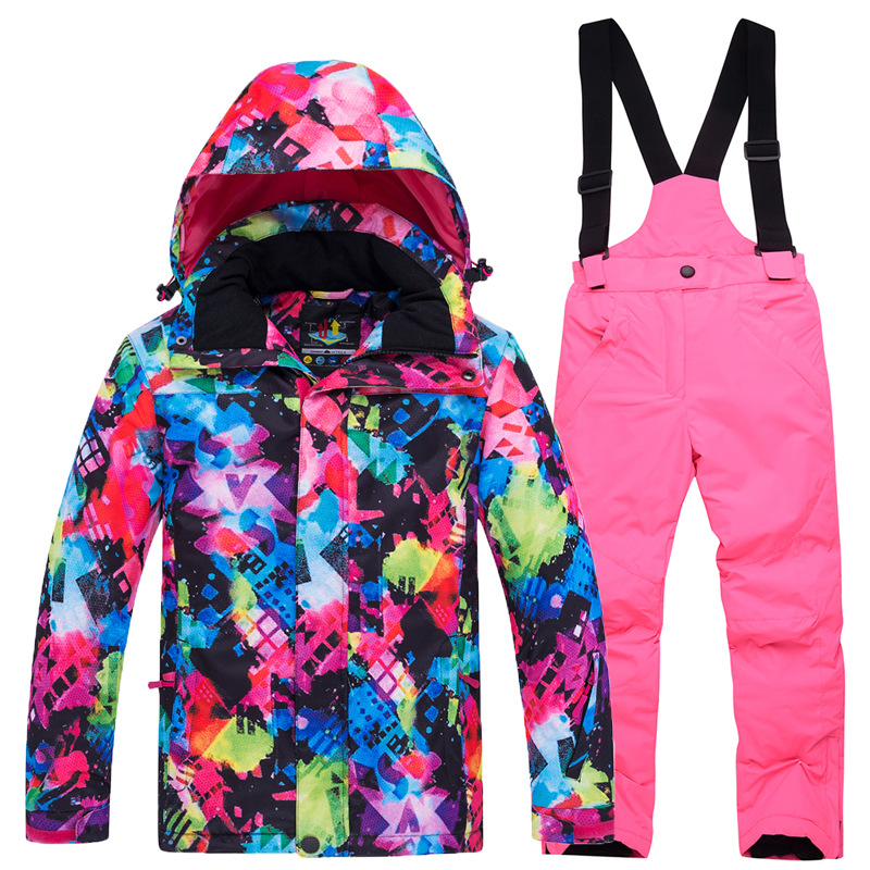Picture of New Children's Ski Suit suit Boys' and Girls' Outdoor Thickened Warm Ski Two-Piece Set