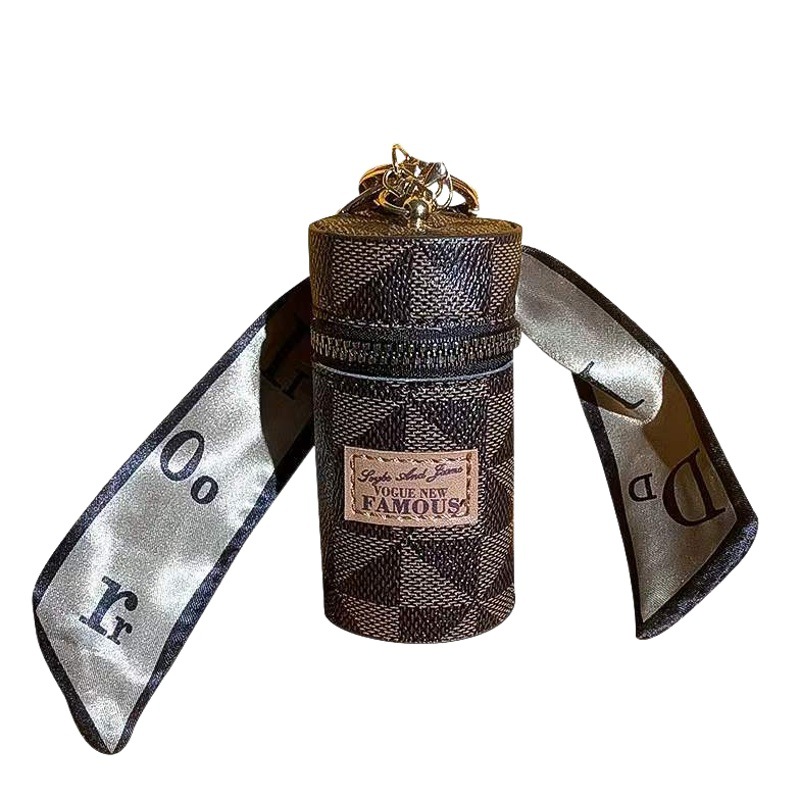 Creative Silk Scarf Bucket Mouth Red Envelope Keychain Mini Portable Storage Bag Exquisite Couple High Color Value Accessories Gift
