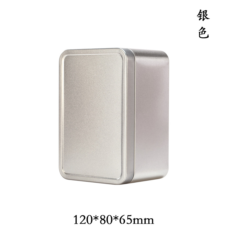 Picture of Iron Box Rectangular Cookie Biscuit Silver Tinplate Food Packaging Empty Box Iron Can Frosted Metal Gift Box
