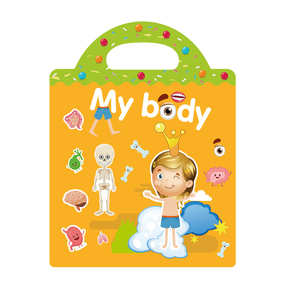 Picture of Cross-border DIY fun children's scene sticker book early education concentration training can be moved repeatedly paste quiet book