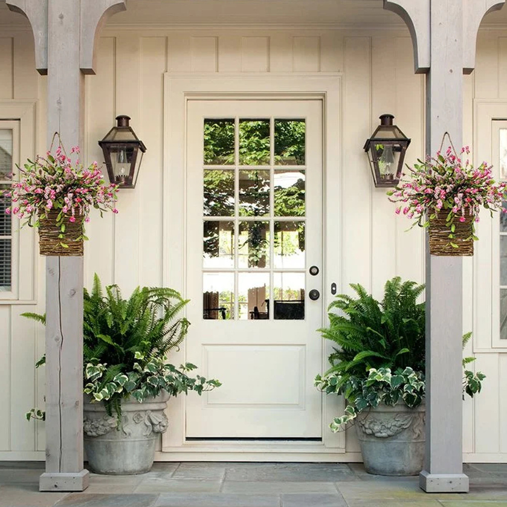 Picture of Zonghong Spring and Summer Pink Berries and Wild Flower Door Hanging Basket Garland Home Decoration Wild Flower Door Hanging Basket Rattan Basket