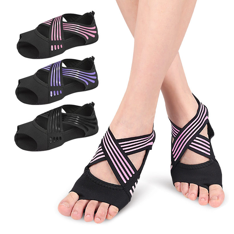 Women's Soft-soled Yoga Shoes Lightweight Non-slip Pilati Five-toe Dance Shoes Open-toe Sports Training Air Yoga Socks