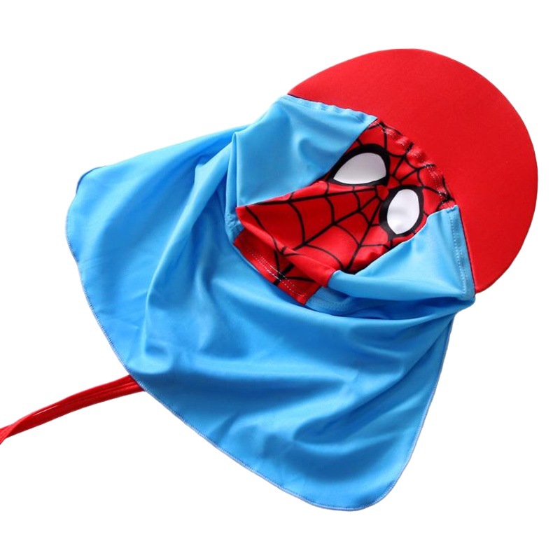Korean boys and girls children's swimming cap neck cap UV protection beach sunscreen swimming cap ear protection cloth cap devil cap