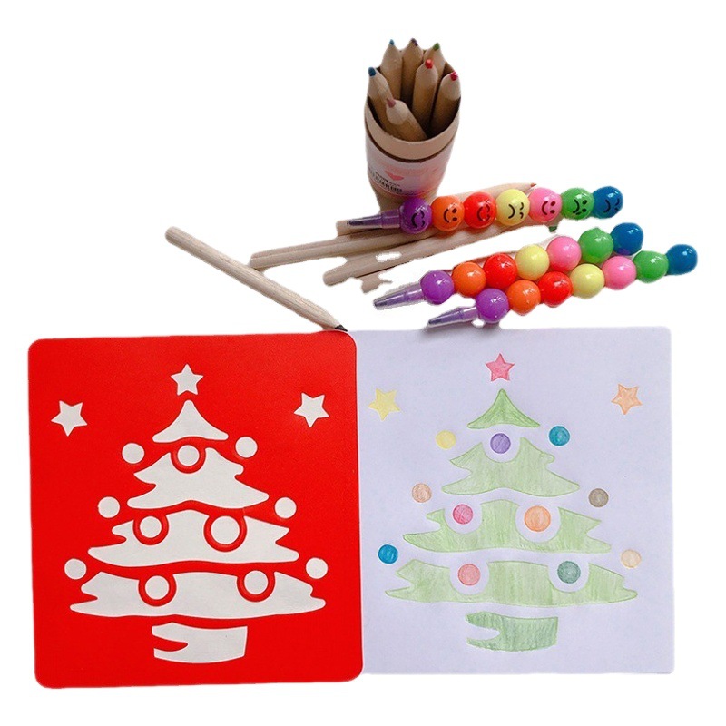 Colorful Kidsren's Painting Template Pp Cut Out Drawing Board Christmas Template Handwritten Newspaper DIY Creative Creative Painting Template
