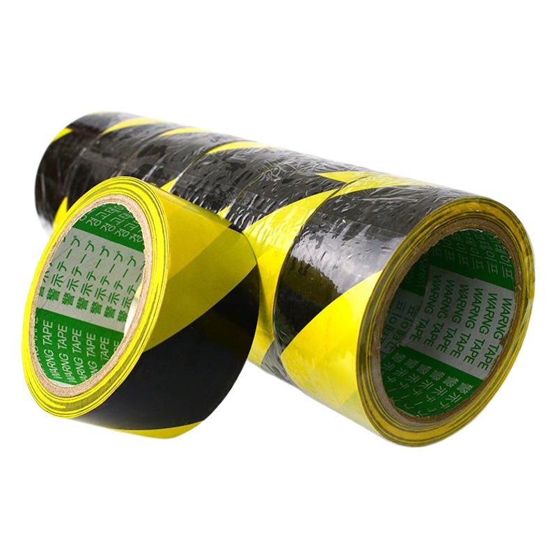Fire warning tape black and yellow landmark 4.8X20y zebra tape wear-resistant twill safety floor pvc tape