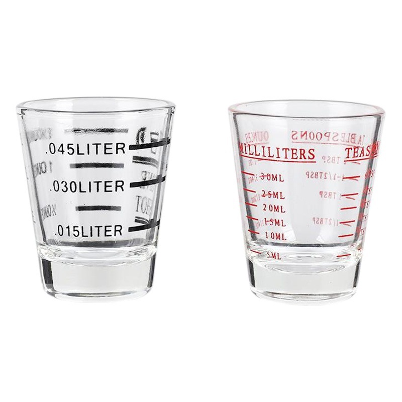 Thickened Glass Lace Cup Espresso Measuring Cup Double Metering Scale Cup Milk Tea Shop Bartender Cup