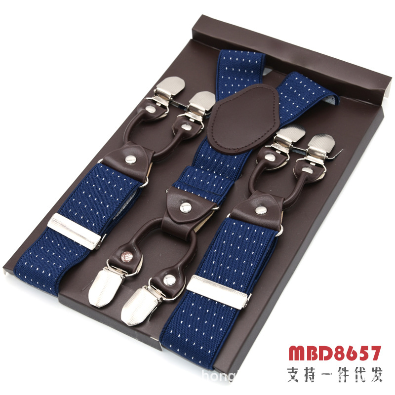 Picture of Cross-Border Supply Men's Suspenders Six-Clip Suspenders Elastic Adjustable Fat People Suspenders Men and Women Suspenders