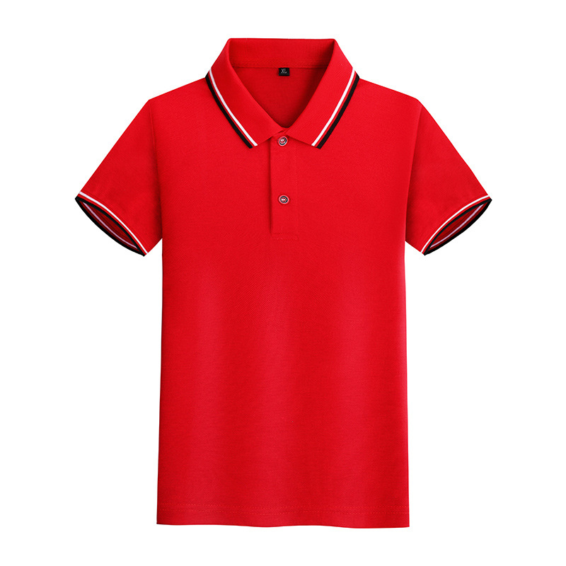 Picture of 190g ceramic mulberry silk children's lapel short sleeve POLO shirt children's clothing printing label group advertising T-shirt printing