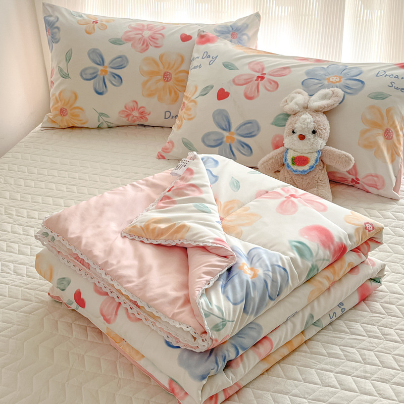Picture of Class A Maternal and Infant Grade Summer Quilt Lace Summer Cool Quilt Summer Air-conditioning Quilt Double Washed Cotton Quilt Core Children's Thin Quilt Ins