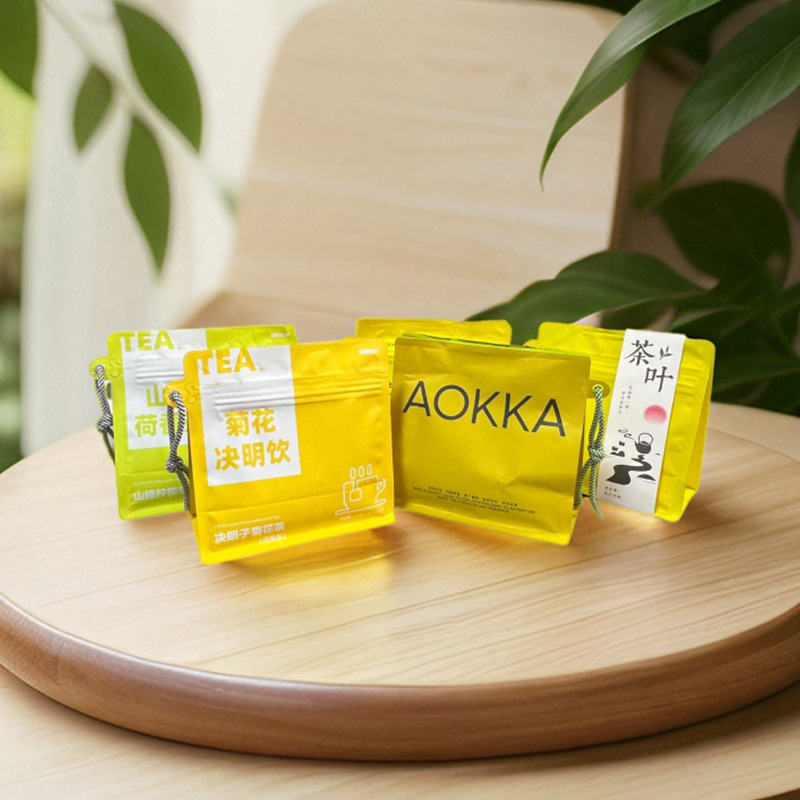 Tea packaging bag Tieguanyin Dahongpao vacuum eight-sided sealed aluminum foil inner bag tea self-supporting packaging bag customization