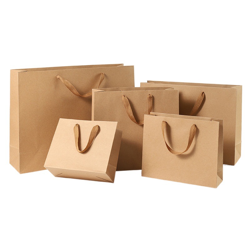 Cowhide Handbag Women's Clothing Store Tea Large Gift Packaging Bag Paper Bag Gift Bag