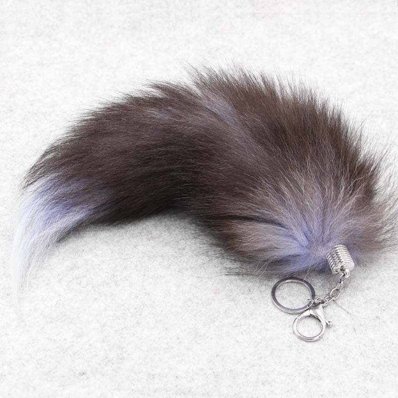 Koorol Extra Large Real Fur Fox Tail Keychain Women's Bag Pendant