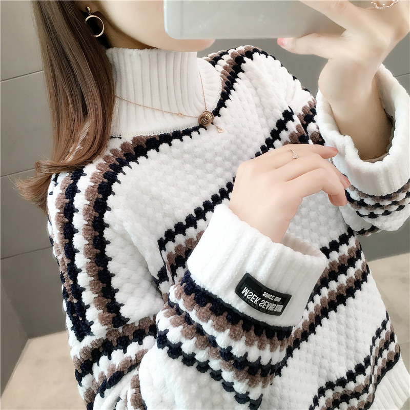 Picture of This year's popular turtleneck women's sweater 2024 autumn and winter New popular loose outer wear lazy style thick bottoming shirt
