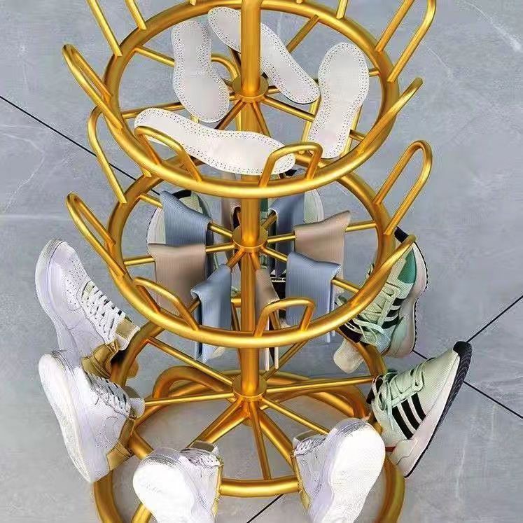 Moving shelves rotating storage balcony outdoor storage racks shoe drying simple shoe racks iron craft landing wholesale 00