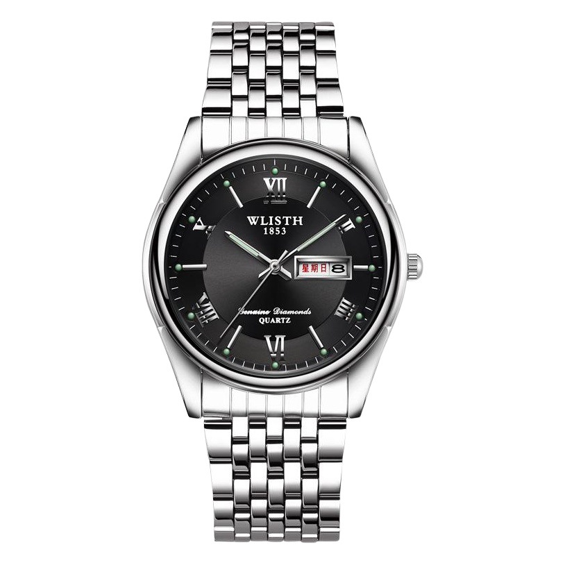 WLISTH Swiss Brand Watch Men's Steel Band Quartz Watch Business Luminous Waterproof Double Calendar Men's Watch Wholesale