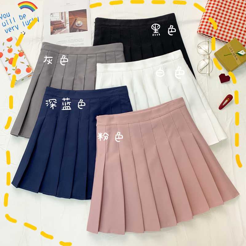Real Shot New Women's Spring, Summer and Autumn Skirt Skirt Academic Style Skirt Slimming Skirt