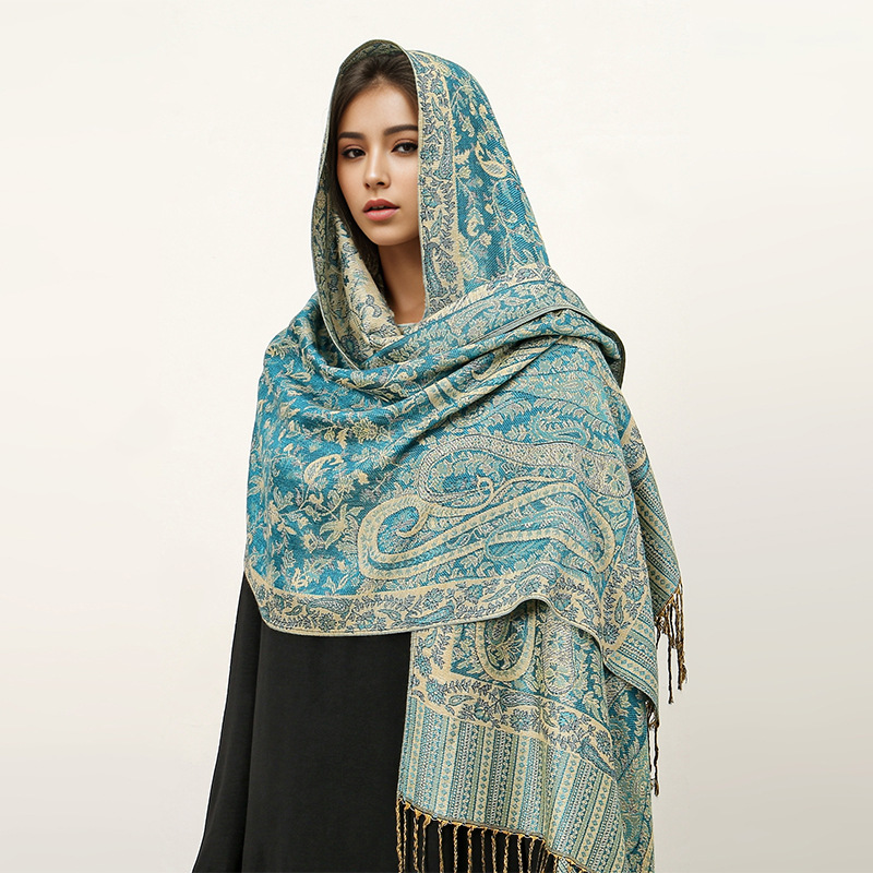 Picture of 2025 Cross-Border New Imitation Cashmere Scarf Ethnic Style Scarf Shawl Cashew Flower Accessible Luxury High-End Tassel Scarf