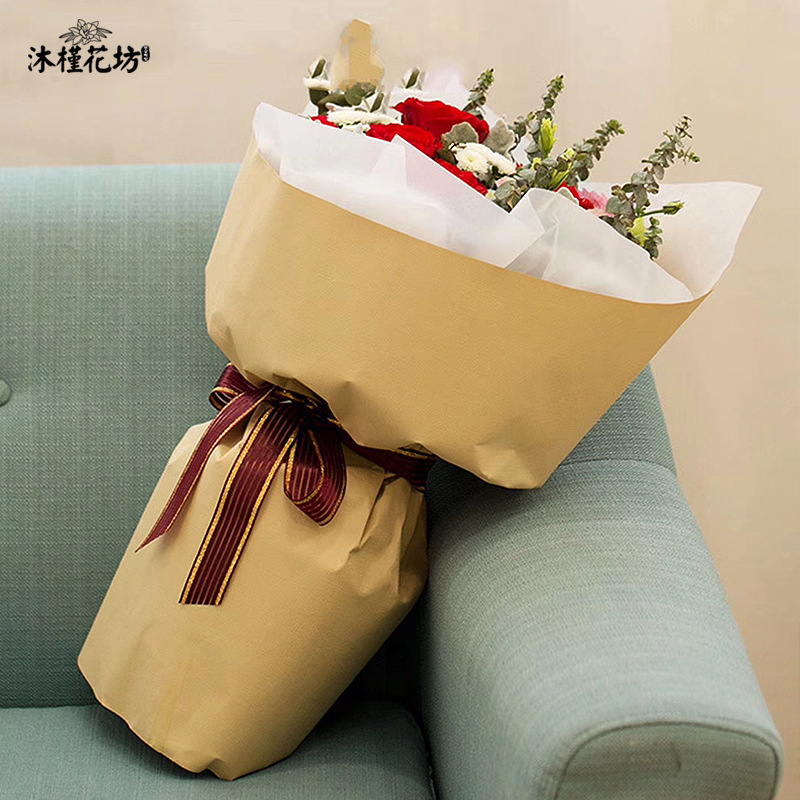 Picture of Manufacturer Wholesale Plain Kraft Paper Flower Packaging Materials Bouquet Floral Wrapping Paper Kraft English Newspaper