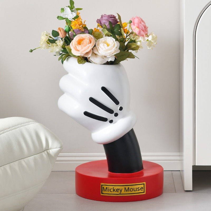 Mickey gloves Vase decoration home creative design style fashion trendy birthday gift cute cartoon anime