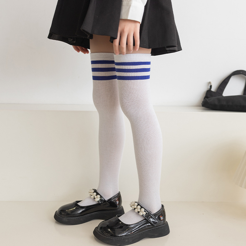 Picture of Girls' Long Stockings Summer Thin Children's Mid-tube Over-the-knee Football Socks Korean Style College Style Student Girls' Long-leg Socks