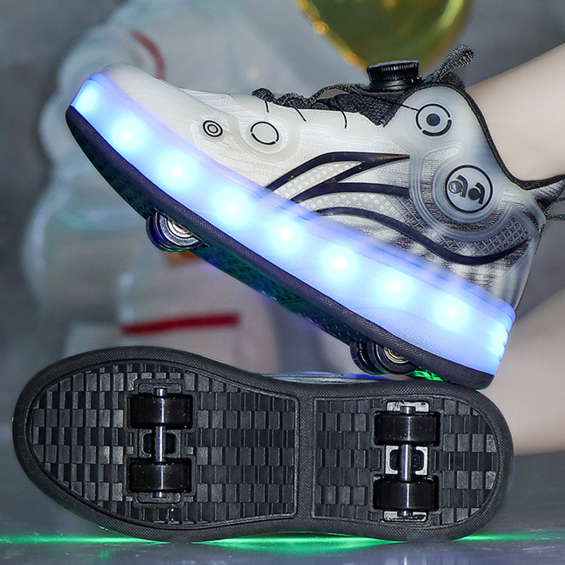 Picture of Roller Skates, Kidsren's New Heelys, Light Shoes, Rechargeable Boys' Roller Skates, Four-wheeled Shoes
