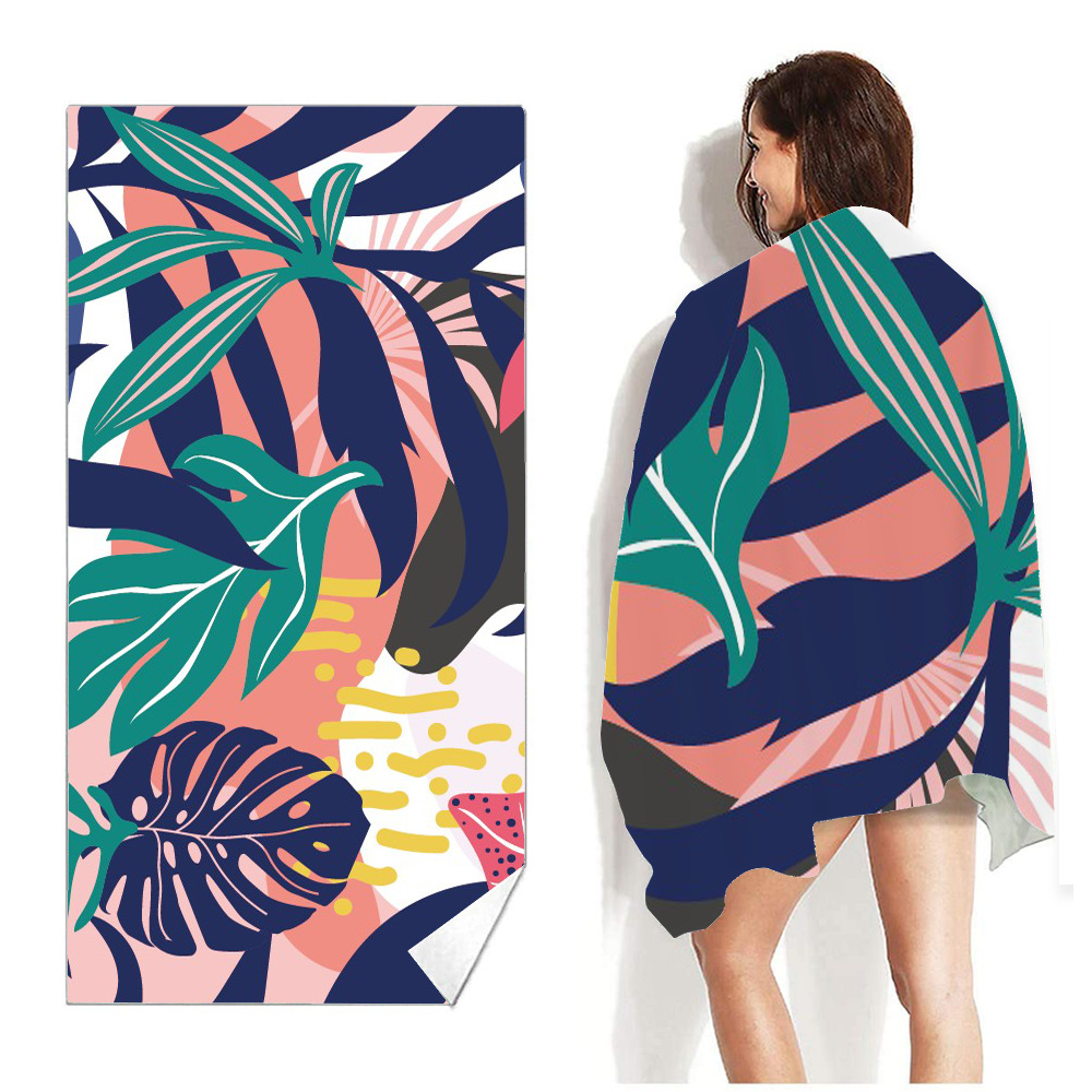 Picture of New Cross-Border Amazon European and American Double-Sided Velvet Quick-Drying Bath Towel Customizable Printed Towel Beach Swimming Beach Towel