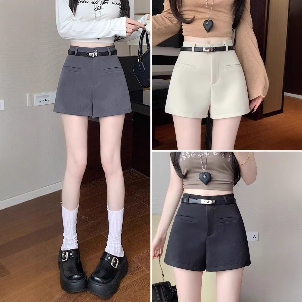 White Shorts Women's Summer Outer Wear Suit Casual Pants 2025 New Early Spring High Waist Slimming Loose Wide Leg Pants