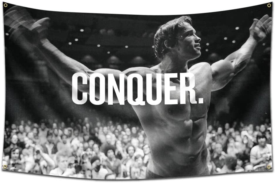 Cross-border source CONQUER ARNOLD SCHWARZENEGER flag 90*150cm digital printing