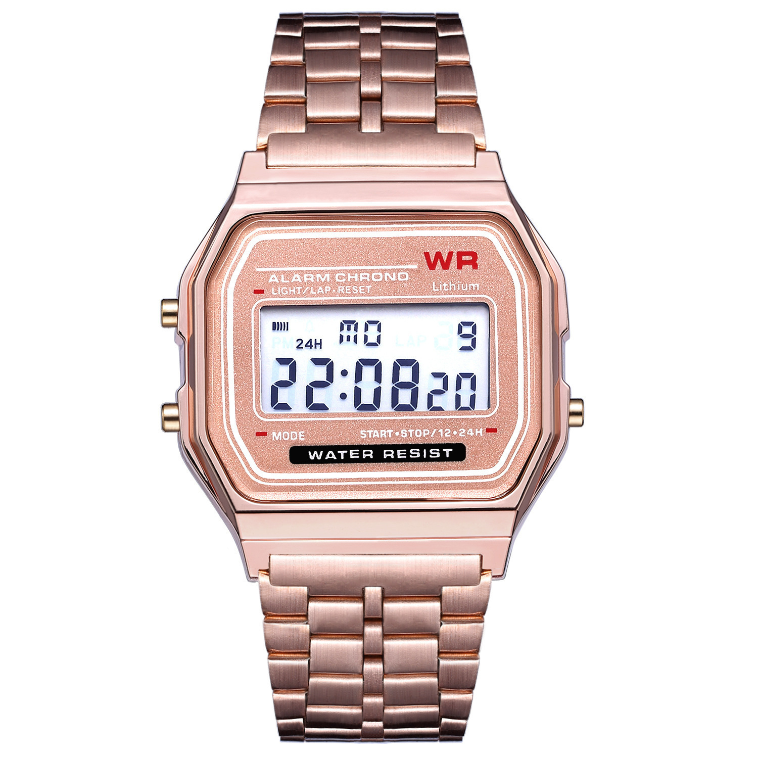 Picture of 2023 steel belt led electronic watch ultra-thin gold and silver Cold Light watch F91W steel belt Harajuku style fashion multi-function table