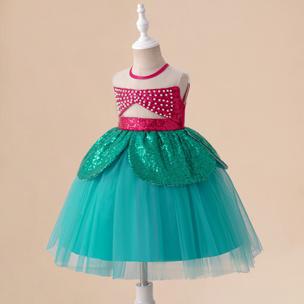 Foreign Trade Mermaid Princess Dress Girls' dress 2022 Summer New Children's Dress Children's Performance Costume Performance Costume