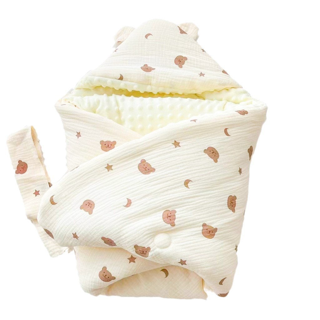 Picture of Autumn and Winter Cotton Baby's Ear Coated Cotton Cartoon Printing Newborn Birth Room Bean Blanket Thickened Cushion